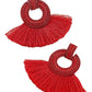 Small Red Bohemia Tassel Earrings