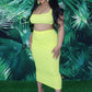 Yellow Ribbed Knitted Maxi Skirt