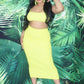 Yellow Ribbed Knitted Maxi Skirt