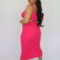 Pink Ribbed Knitted Maxi Skirt