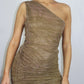 One Shoulder Glitter Dress