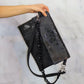 Black Snake Print Clutch Bag
