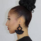 Black Handmade Woven Tassel Earrings