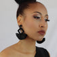 Black Handmade Woven Tassel Earrings