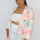 Pink Tie Dye Double Breasted Blazer
