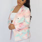 Pink Tie Dye Double Breasted Blazer