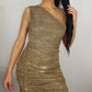 One Shoulder Glitter Dress