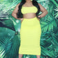 Yellow Ribbed Knitted Maxi Skirt