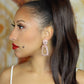 Rose Gold Textured Rectangle Chunky Dropdown Earrings