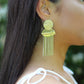 Gold Metallic Tassel Earrings