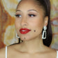 Silver Rectangle Chunky Dropdown Earrings
