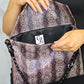 Brown Snake Print Clutch Bag