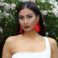 Red Bohemia Tassel Earrings