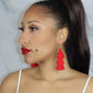 Red Tassel Fringe Earrings