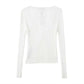 White Rib Knitted Cardigan