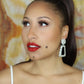 Silver Rectangle Chunky Dropdown Earrings