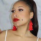 Red Tassel Fringe Earrings