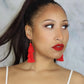 Red Tassel Fringe Earrings