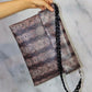 Brown Snake Print Clutch Bag