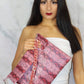 Red Snake Print Clutch Bag