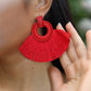 Red Bohemia Tassel Earrings