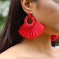 Red Bohemia Tassel Earrings