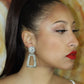 Silver Rectangle Chunky Dropdown Earrings