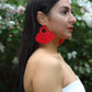 Red Bohemia Tassel Earrings