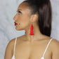 Red Tassel Fringe Earrings