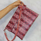Red Snake Print Clutch Bag